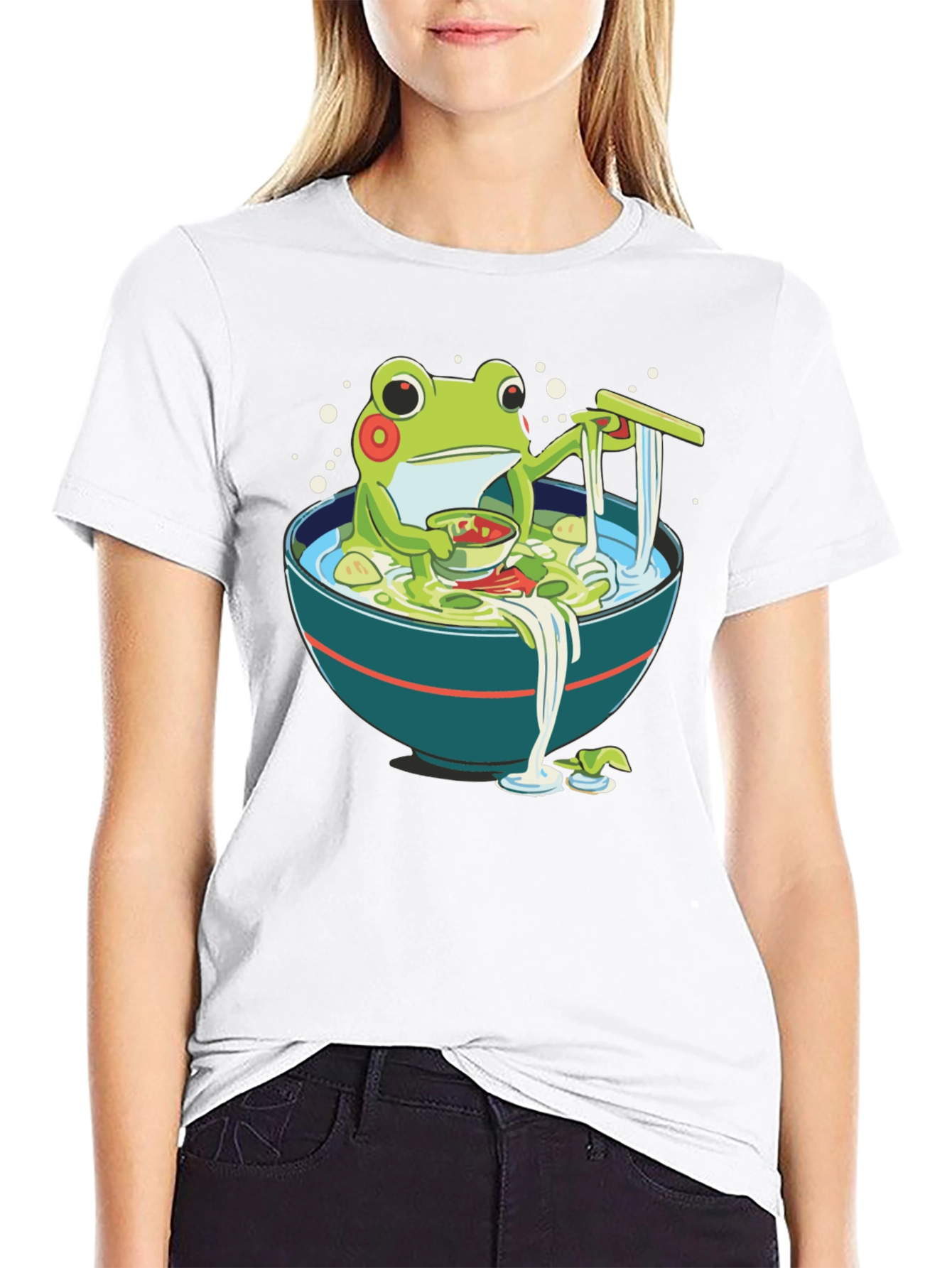 Frog Ramen T-Shirt - Whimsical Graphic Tee