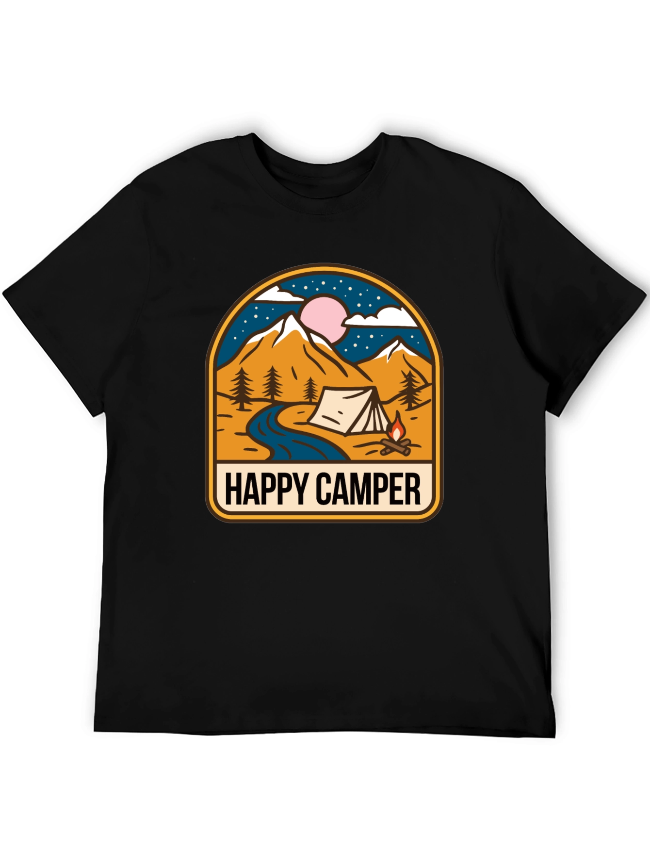 Happy Camper Graphic Tee - Outdoor Adventure Shirt