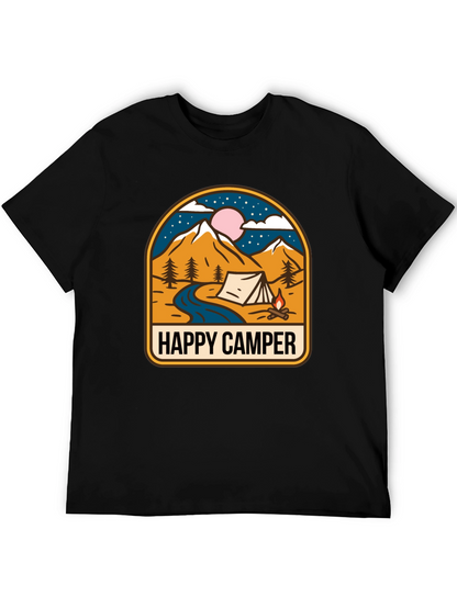Happy Camper Graphic Tee - Outdoor Adventure Shirt
