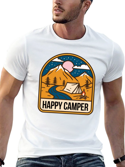 Happy Camper Graphic Tee - Outdoor Adventure Shirt