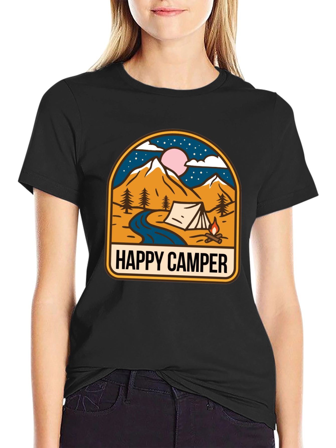 Happy Camper Graphic Tee - Outdoor Adventure Shirt