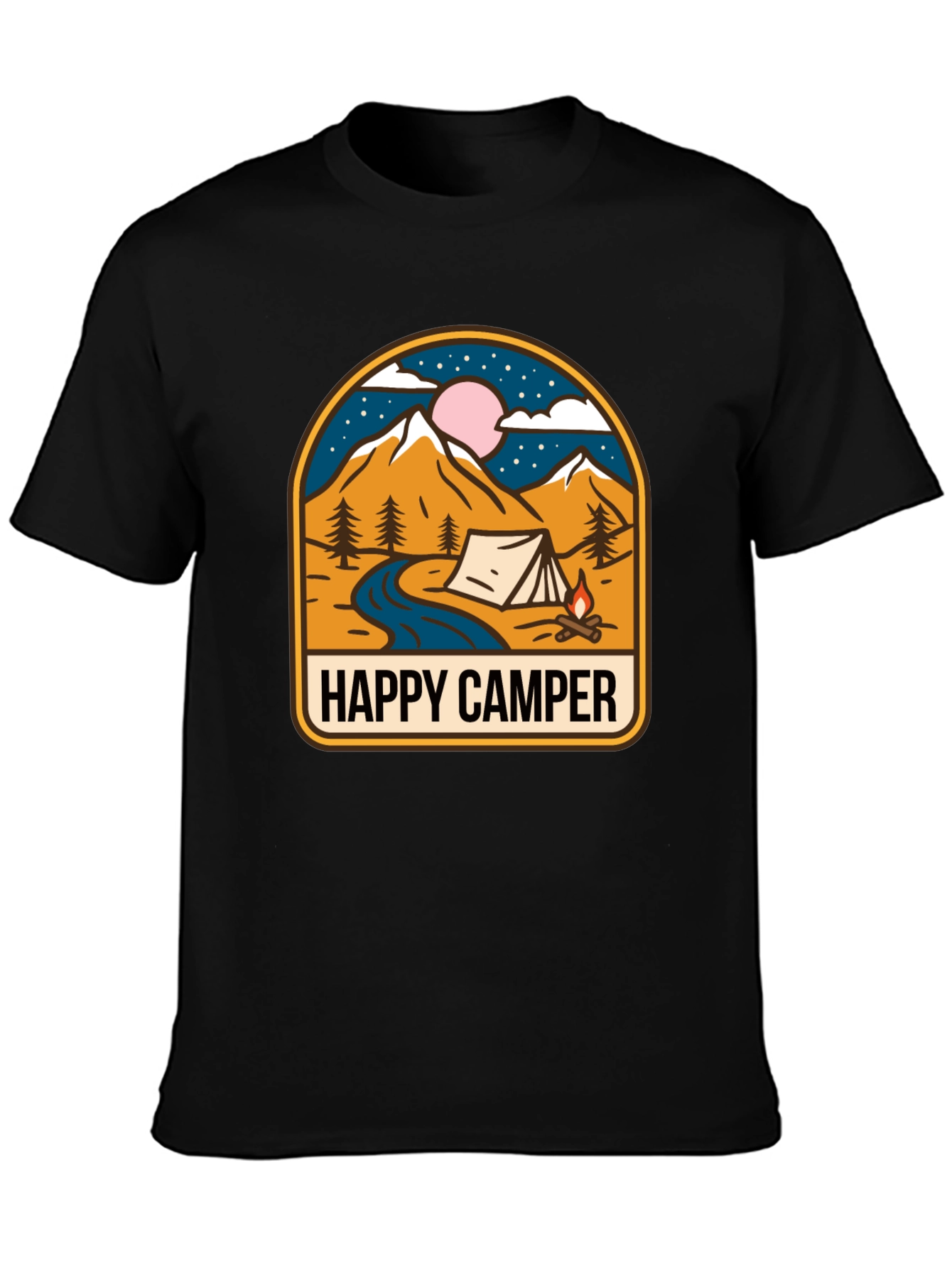 Happy Camper Graphic Tee - Outdoor Adventure Shirt