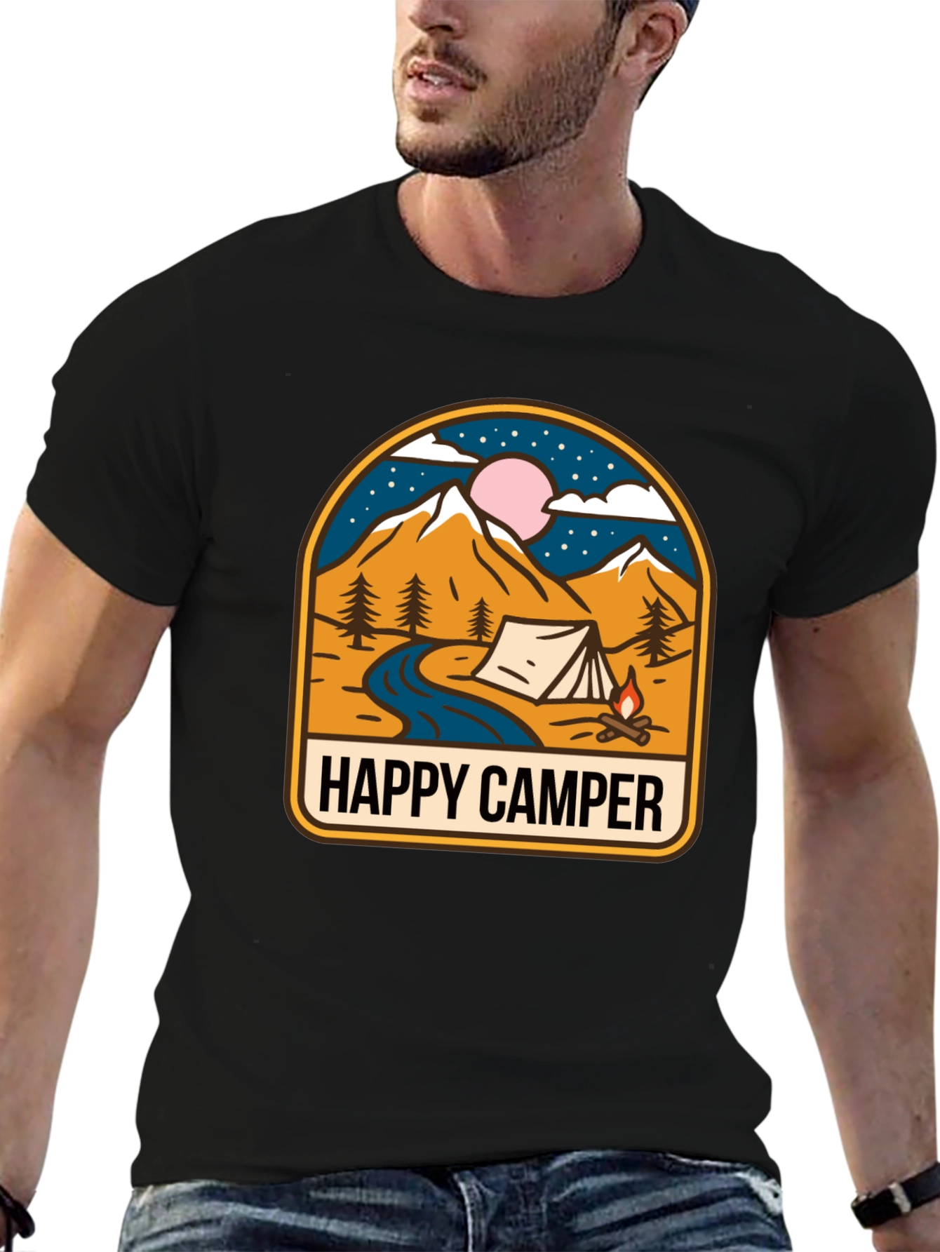 Happy Camper Graphic Tee - Outdoor Adventure Shirt