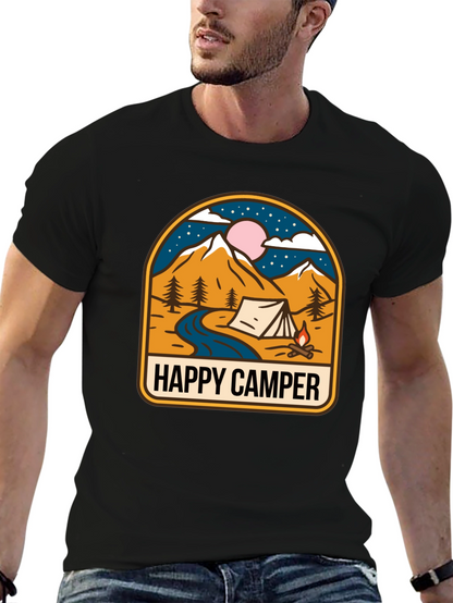 Happy Camper Graphic Tee - Outdoor Adventure Shirt