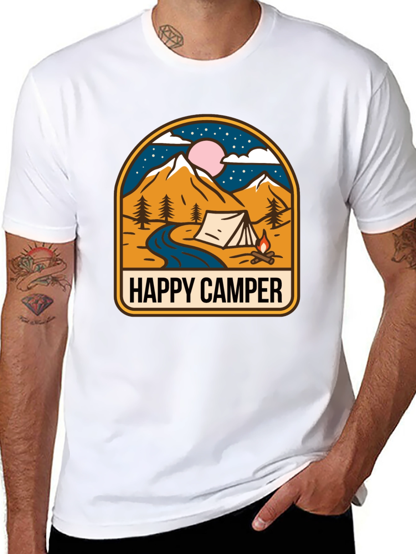 Happy Camper Graphic Tee - Outdoor Adventure Shirt