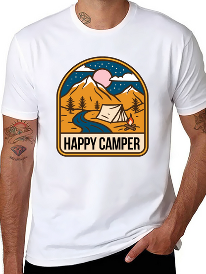 Happy Camper Graphic Tee - Outdoor Adventure Shirt