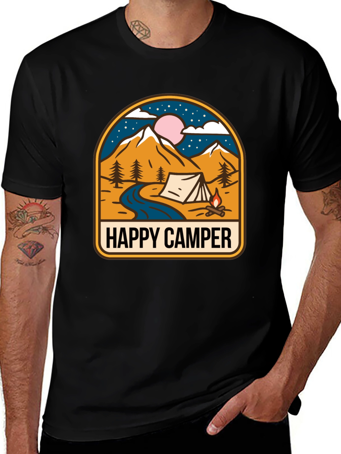 Happy Camper Graphic Tee - Outdoor Adventure Shirt