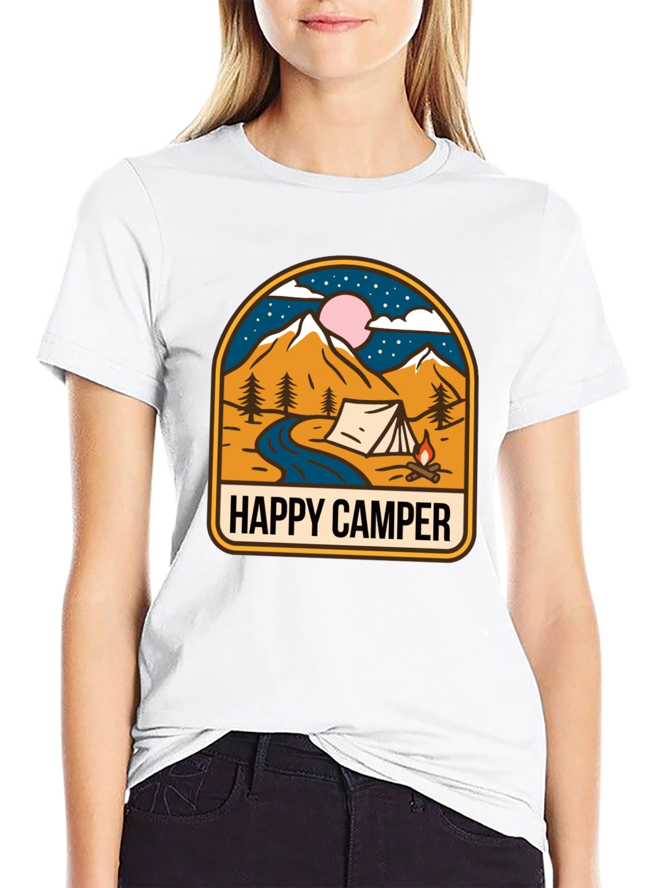 Happy Camper Graphic Tee - Outdoor Adventure Shirt