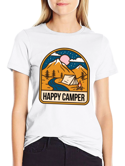 Happy Camper Graphic Tee - Outdoor Adventure Shirt