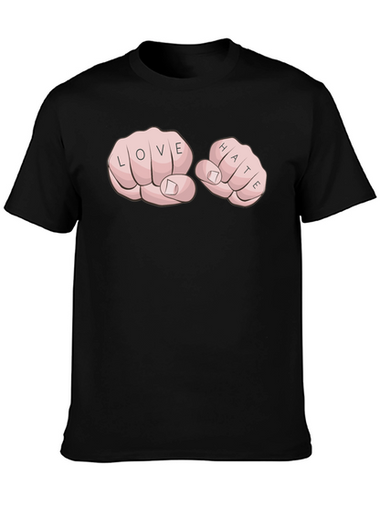 Love Hate Tattoo Fist Black T-Shirt