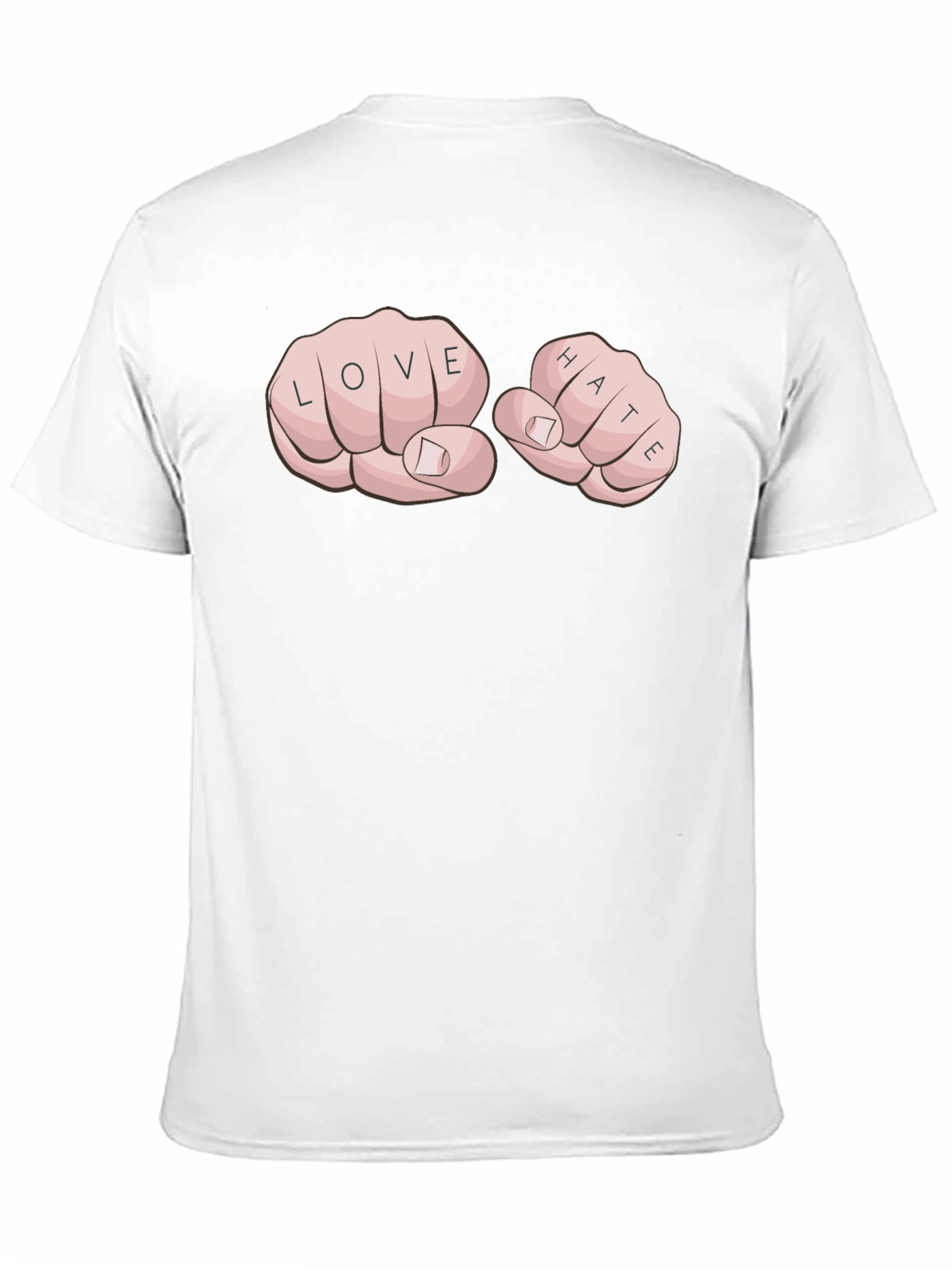 Love Hate Tattoo Fist Black T-Shirt