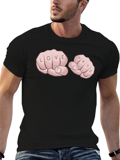 Love Hate Tattoo Fist Black T-Shirt