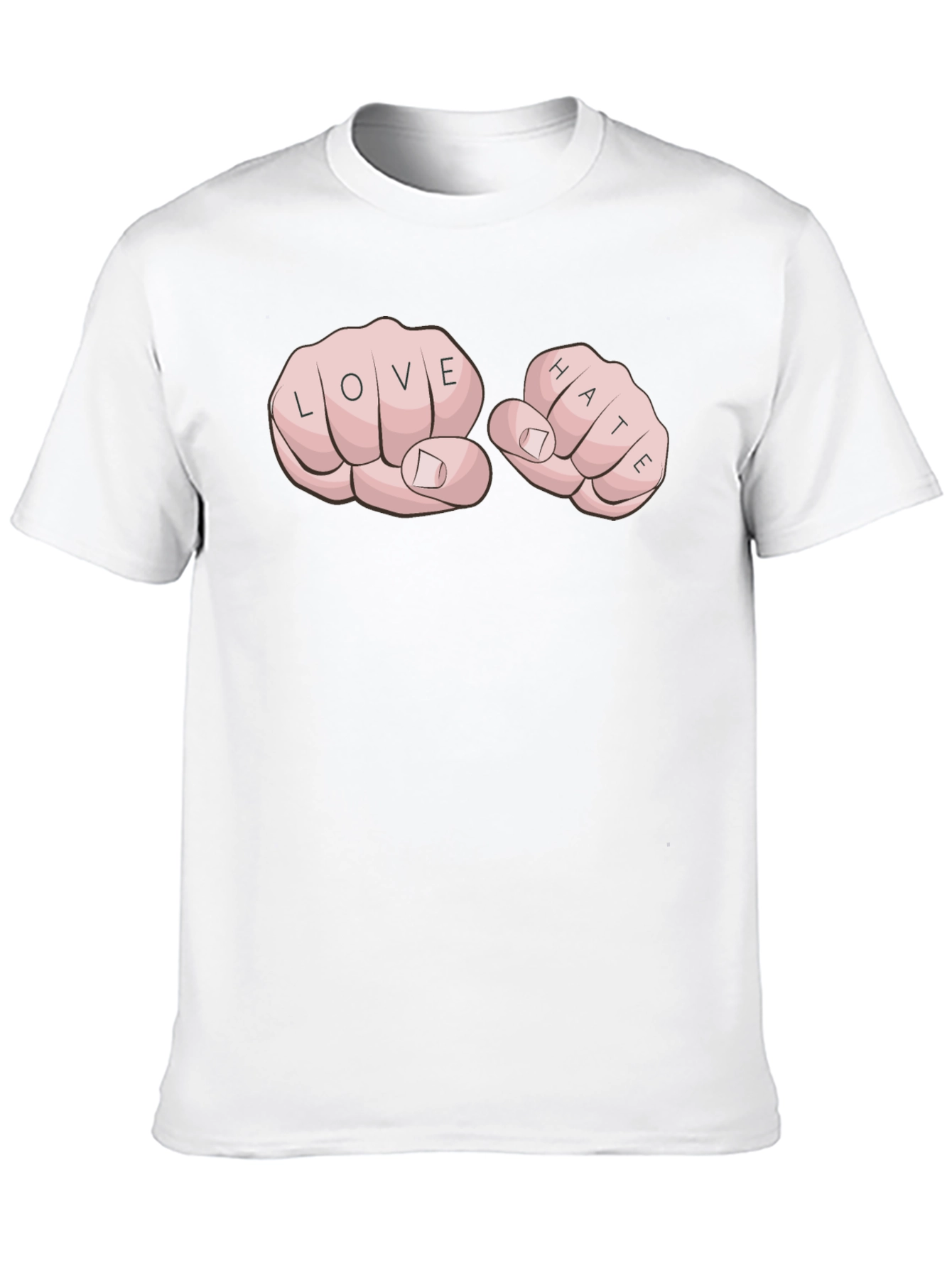Love Hate Tattoo Fist Black T-Shirt