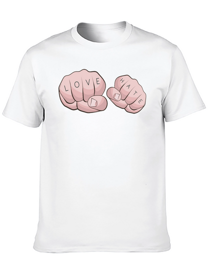Love Hate Tattoo Fist Black T-Shirt