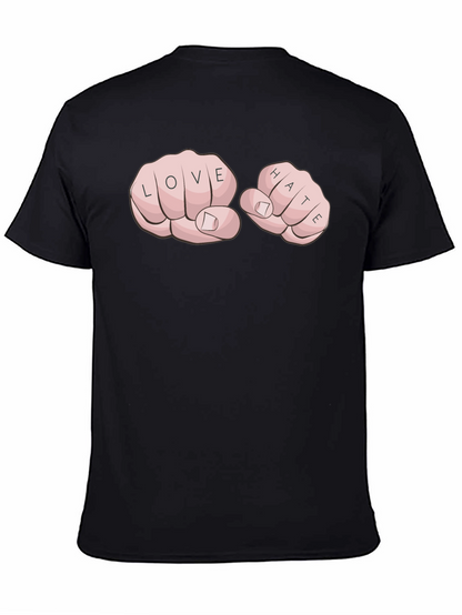 Love Hate Tattoo Fist Black T-Shirt