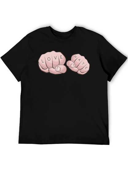 Love Hate Tattoo Fist Black T-Shirt