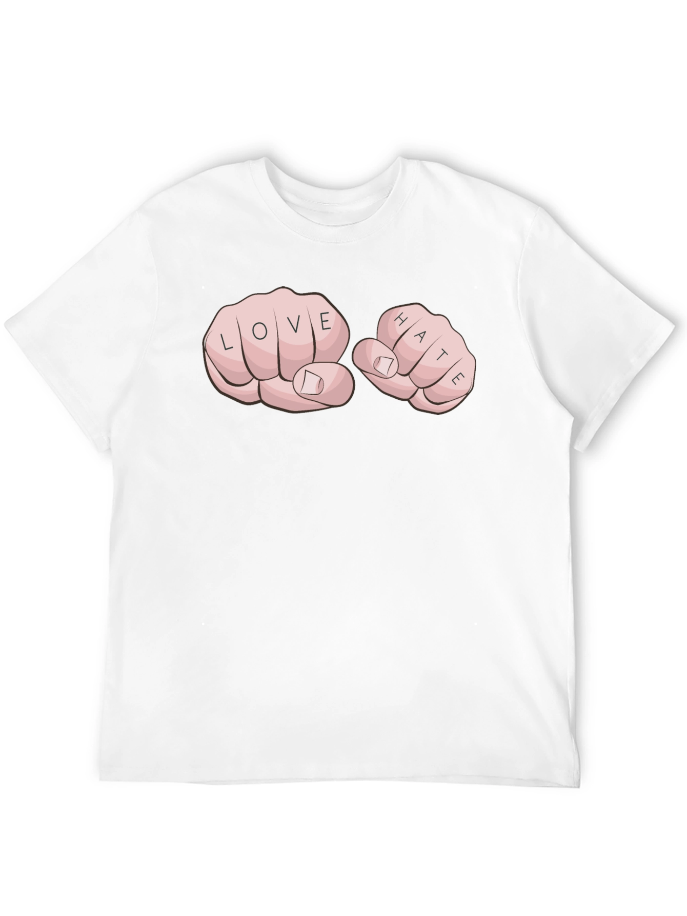 Love Hate Tattoo Fist Black T-Shirt