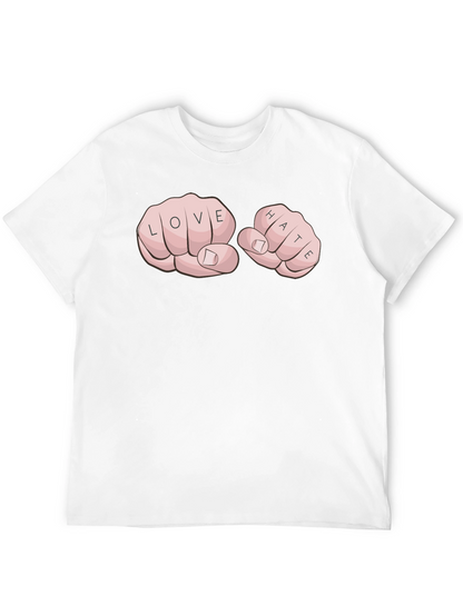 Love Hate Tattoo Fist Black T-Shirt