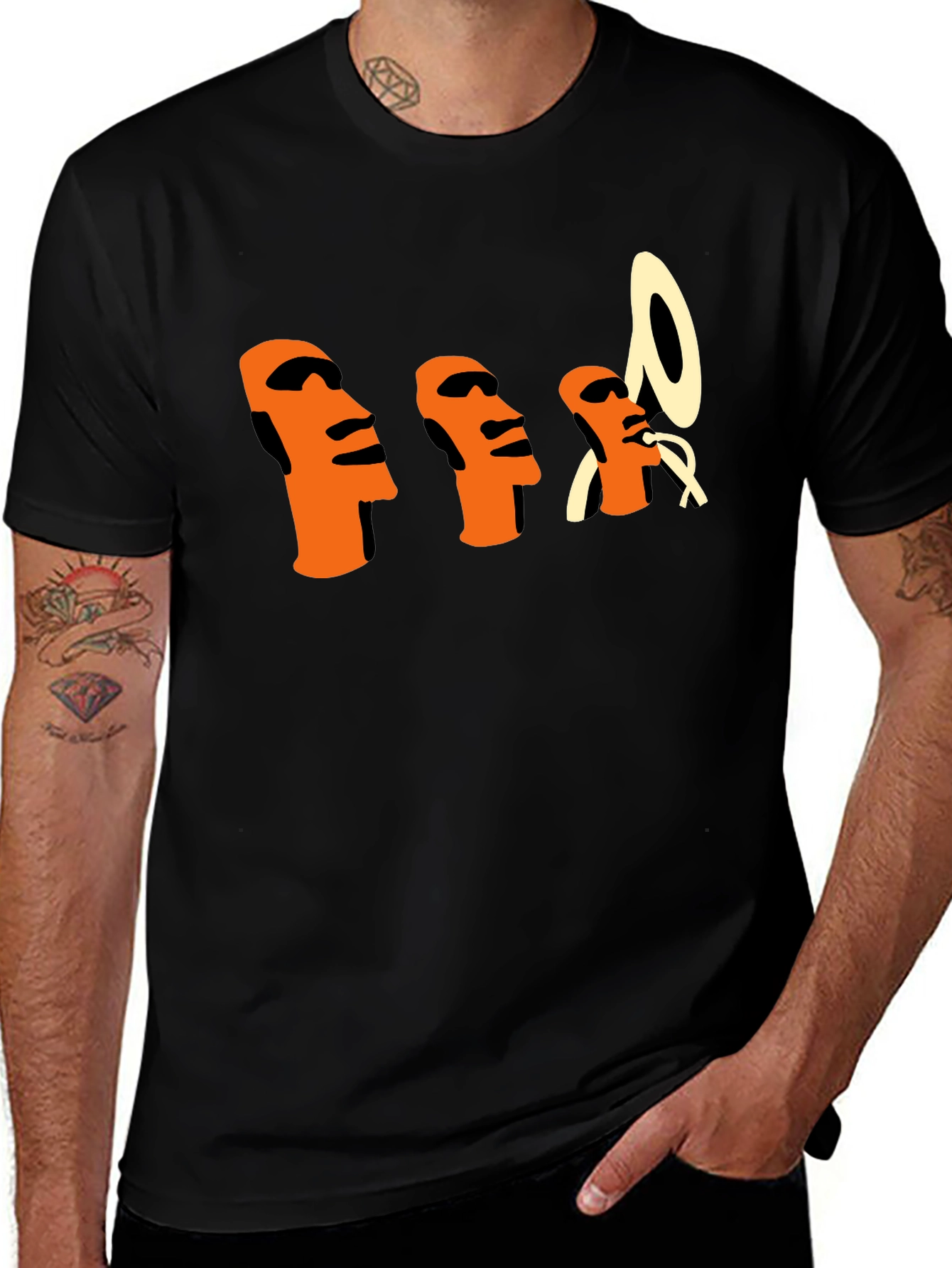 Unique Graphic T-Shirt - Island Heads