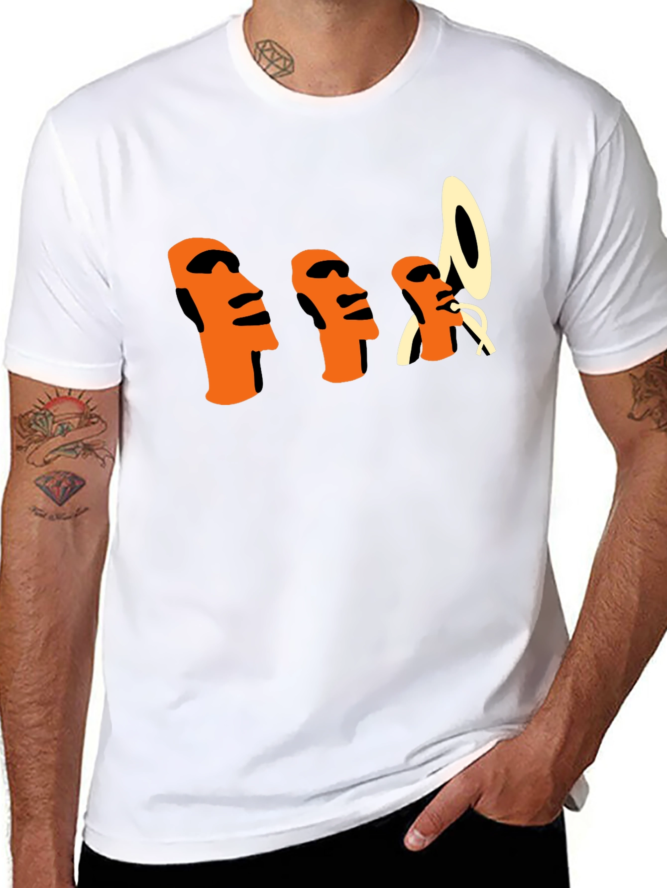 Unique Graphic T-Shirt - Island Heads