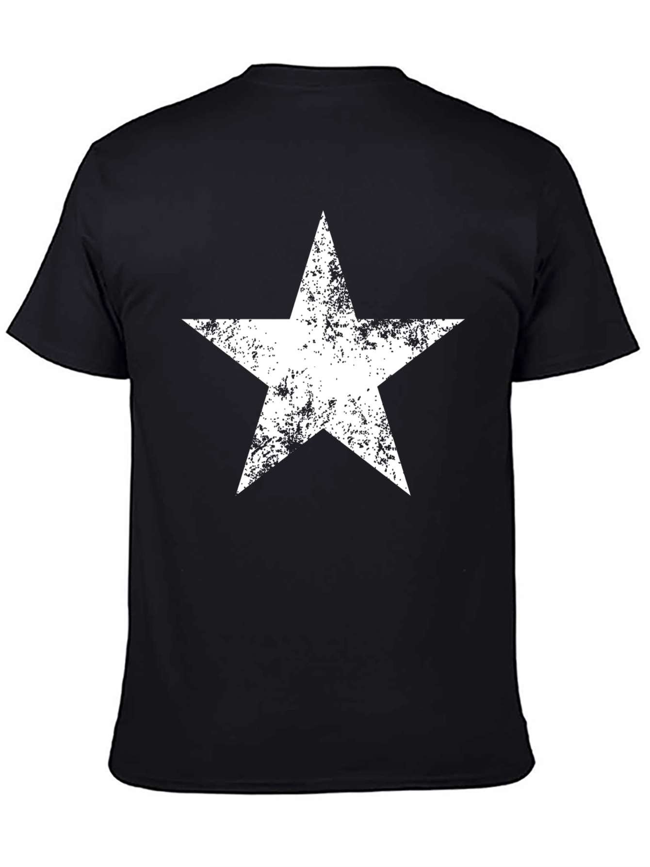 Distressed Star Graphic Black T-Shirt
