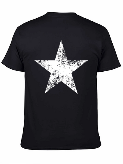 Distressed Star Graphic Black T-Shirt