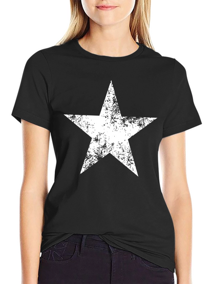 Distressed Star Graphic Black T-Shirt