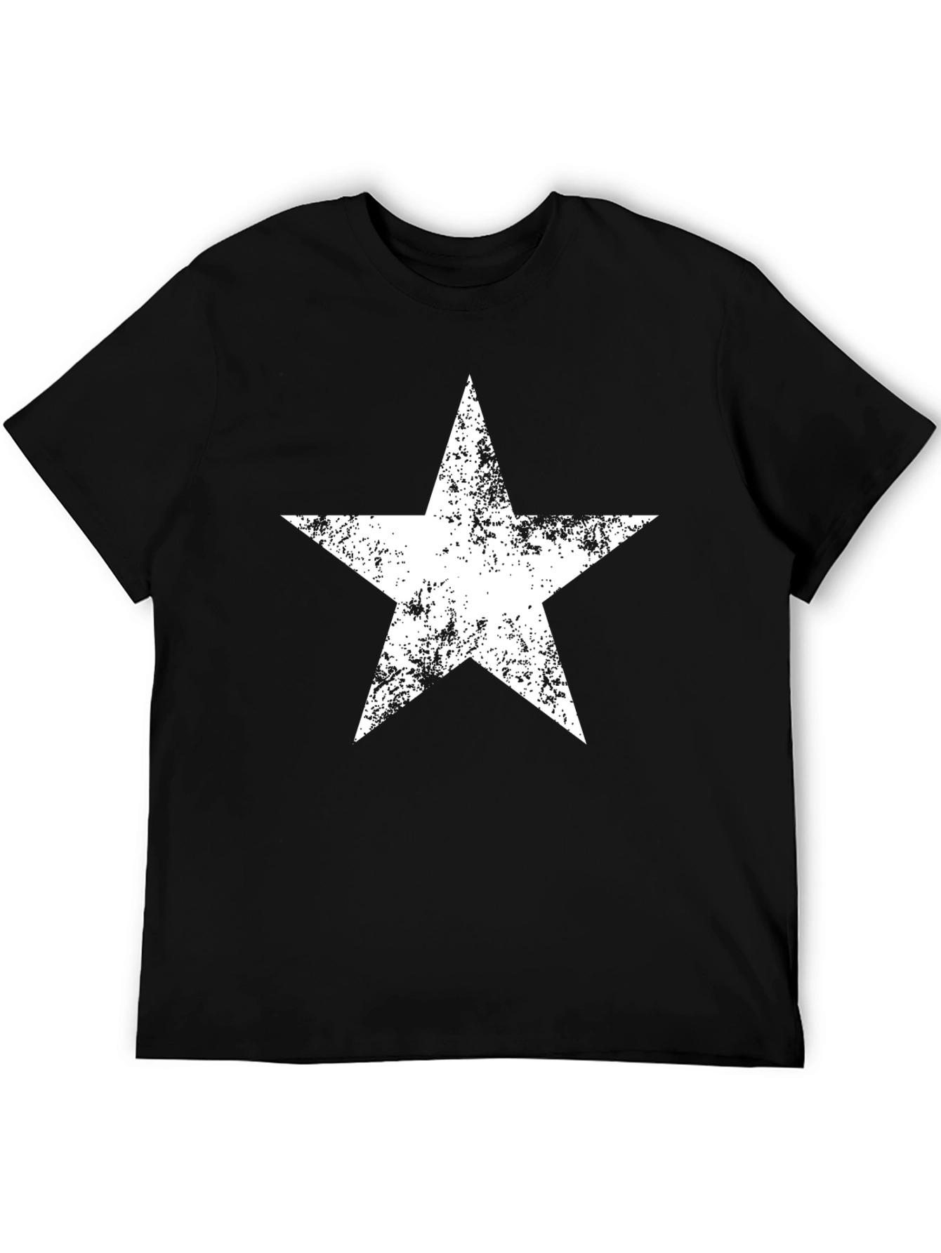 Distressed Star Graphic Black T-Shirt