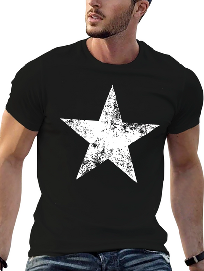 Distressed Star Graphic Black T-Shirt