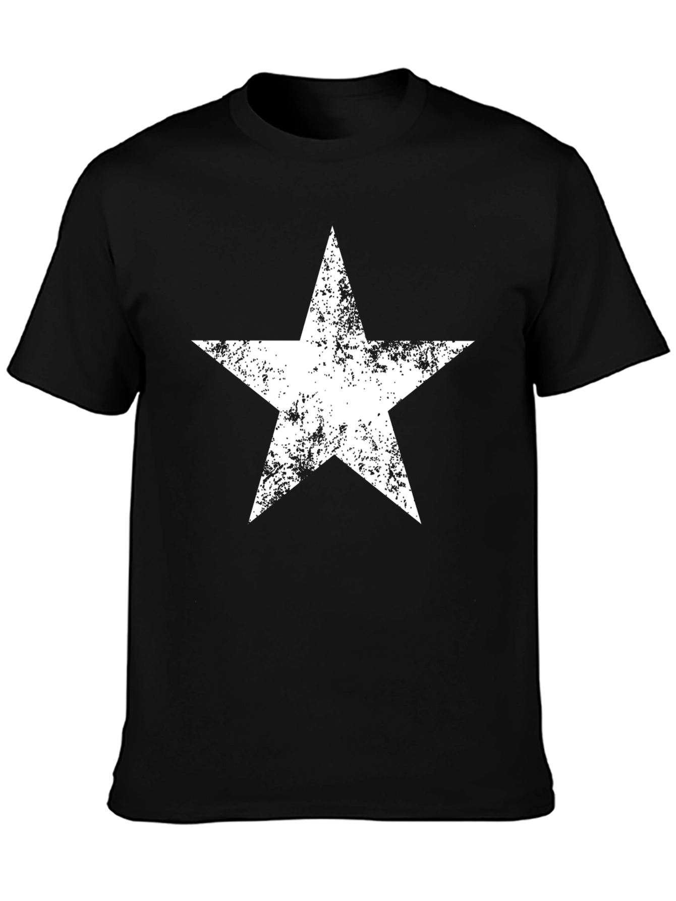 Distressed Star Graphic Black T-Shirt