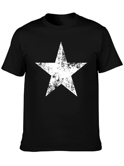 Distressed Star Graphic Black T-Shirt
