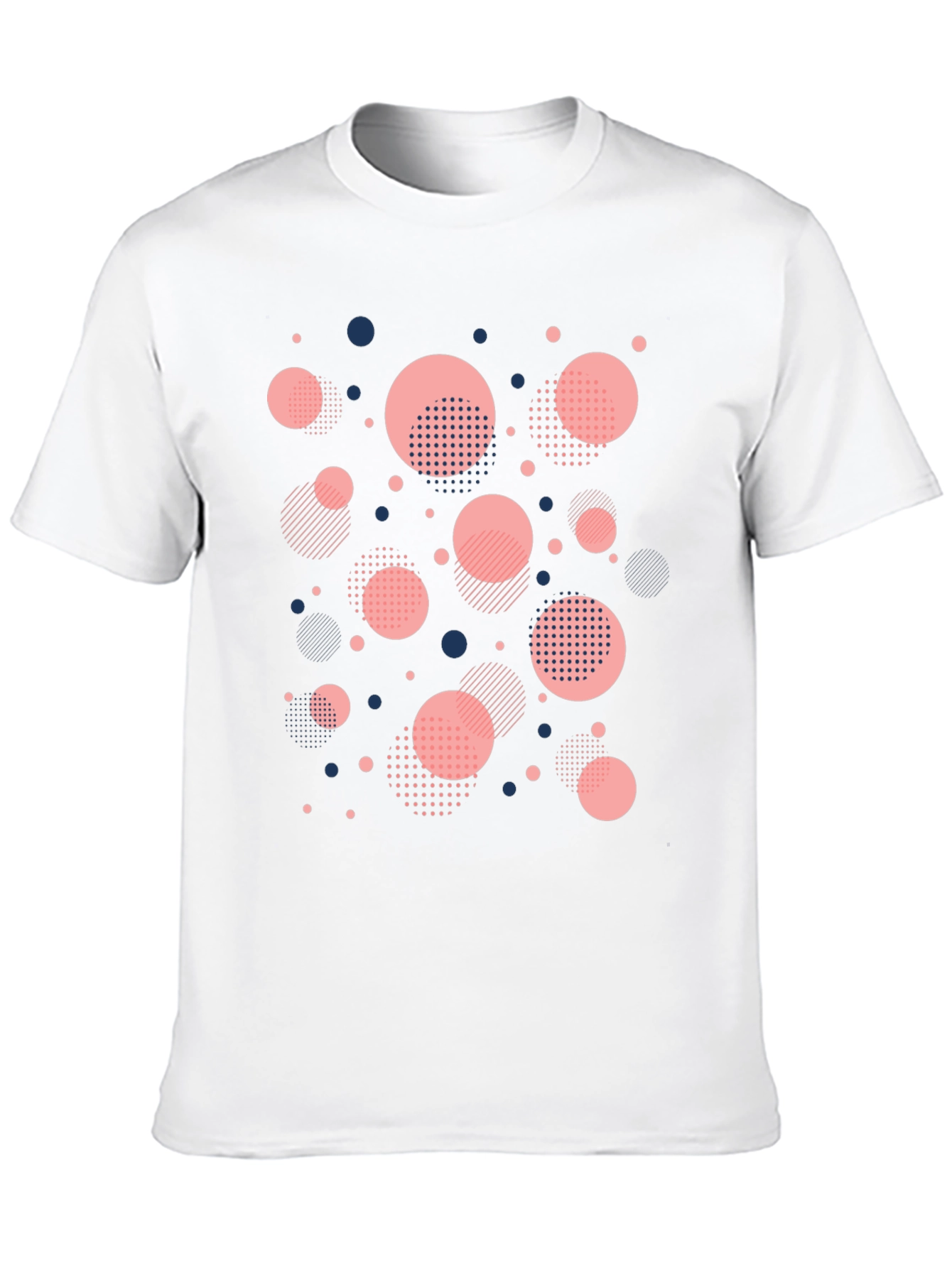 Modern Geometric Circle Pattern Black T-Shirt