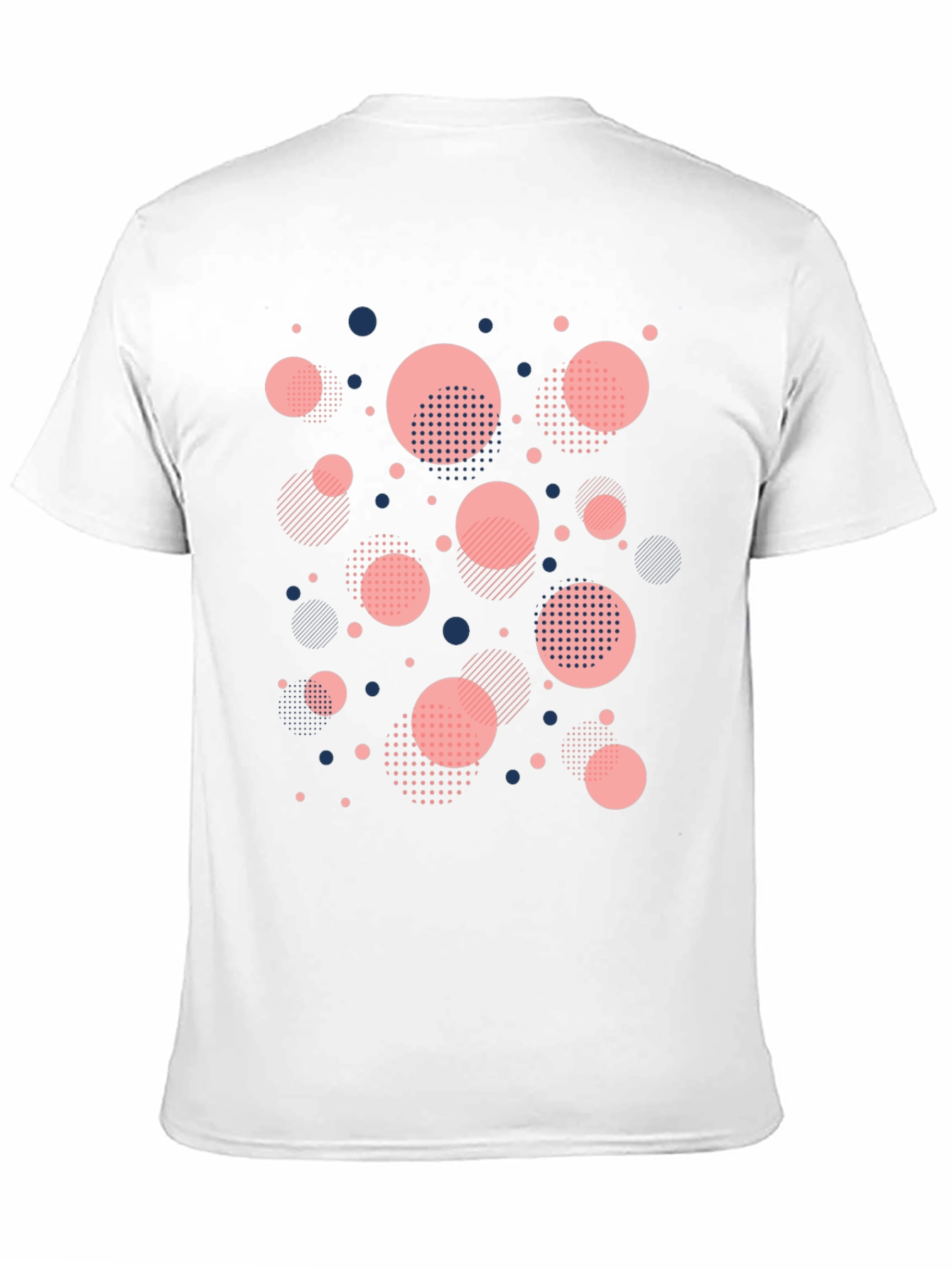 Modern Geometric Circle Pattern Black T-Shirt