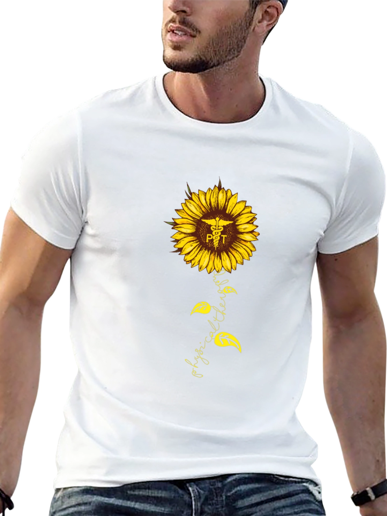 Physical Therapy Sunflower Graphic T-Shirt