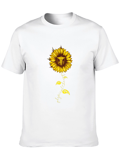 Physical Therapy Sunflower Graphic T-Shirt