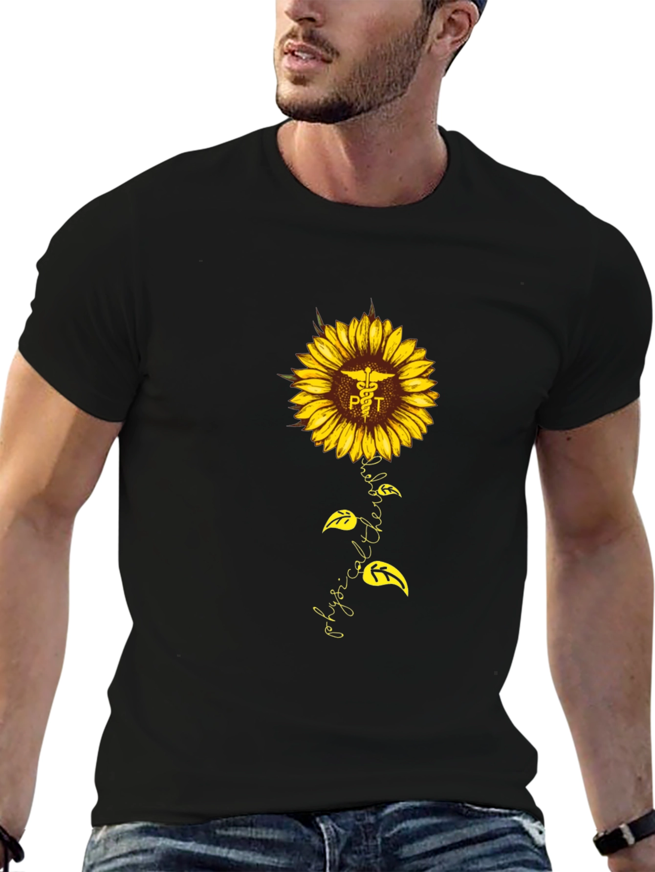 Physical Therapy Sunflower Graphic T-Shirt