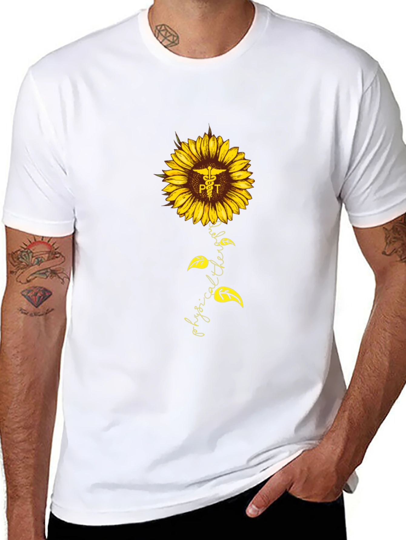 Physical Therapy Sunflower Graphic T-Shirt