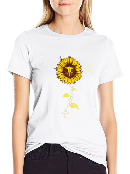 Physical Therapy Sunflower Graphic T-Shirt