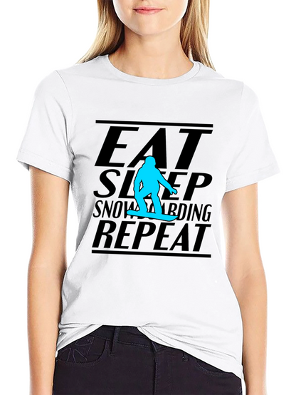 Eat Sleep Snowboarding Repeat Graphic Tee - Black