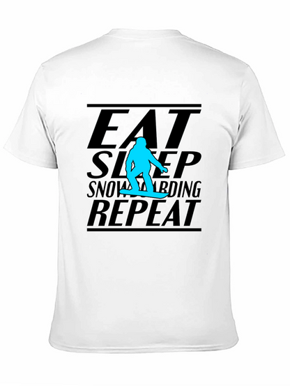 Eat Sleep Snowboarding Repeat Graphic Tee - Black