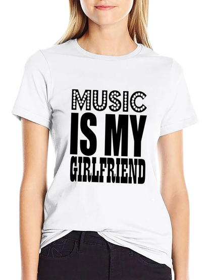 Music is My Girlfriend Graphic Tee - Black