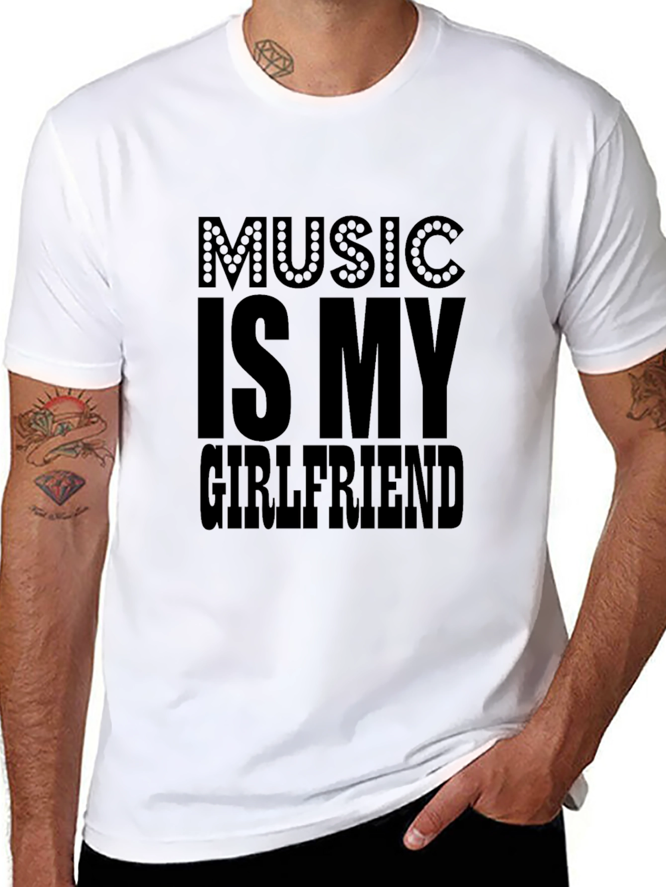 Music is My Girlfriend Graphic Tee - Black