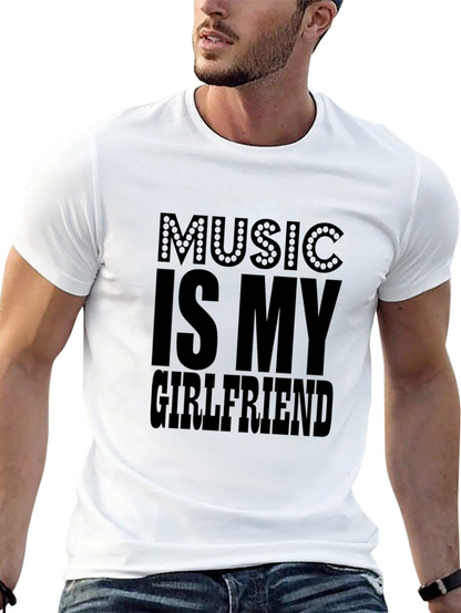 Music is My Girlfriend Graphic Tee - Black