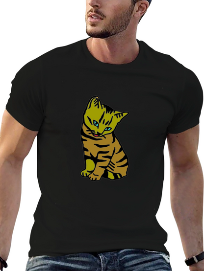 Cool Cat Graphic Tee - Black Cotton T-Shirt