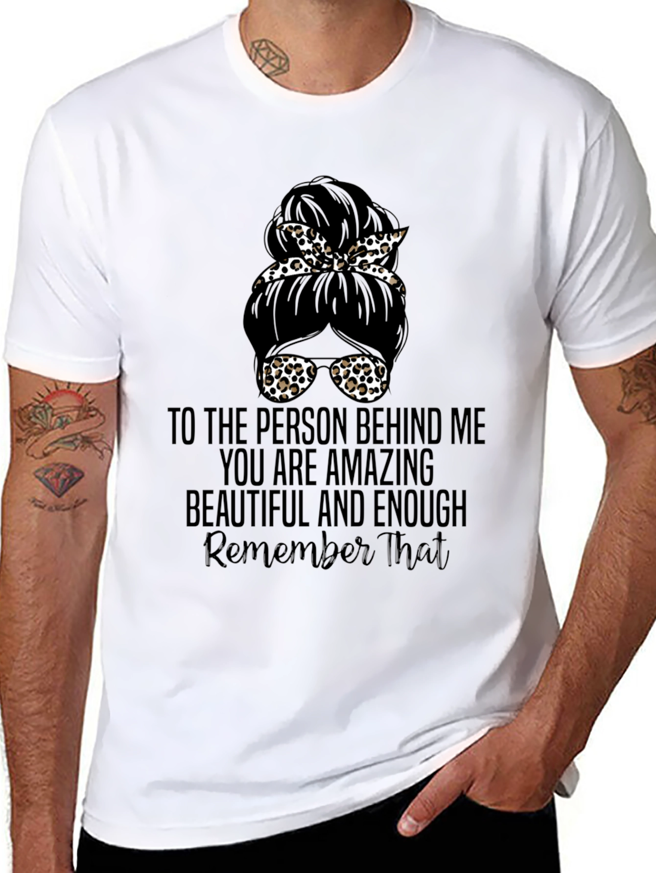 Messy Bun Leopard Print T-Shirt - Amazing & Beautiful
