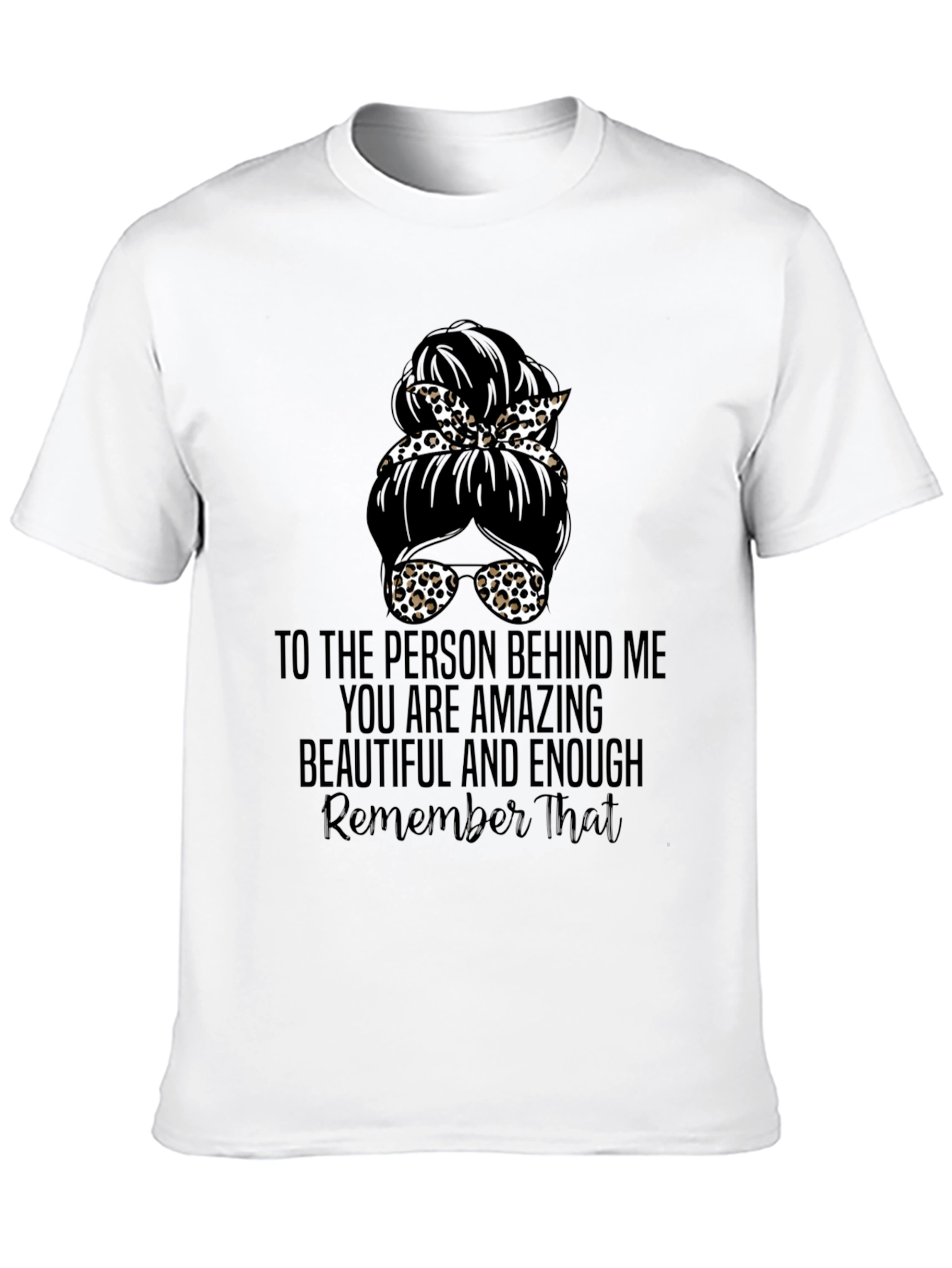 Messy Bun Leopard Print T-Shirt - Amazing & Beautiful