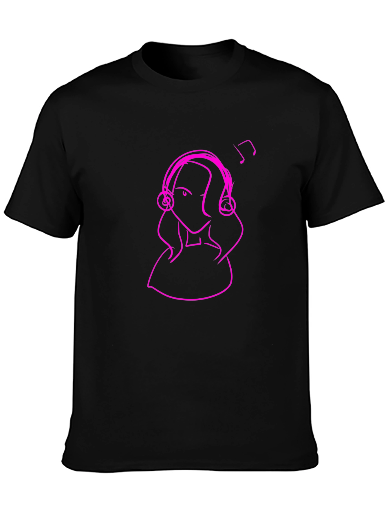 Abstract Music Lover Graphic Tee - Black