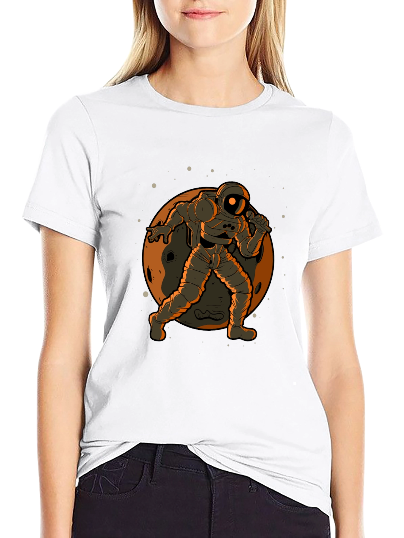 Astronaut on the Moon Graphic Tee - Black