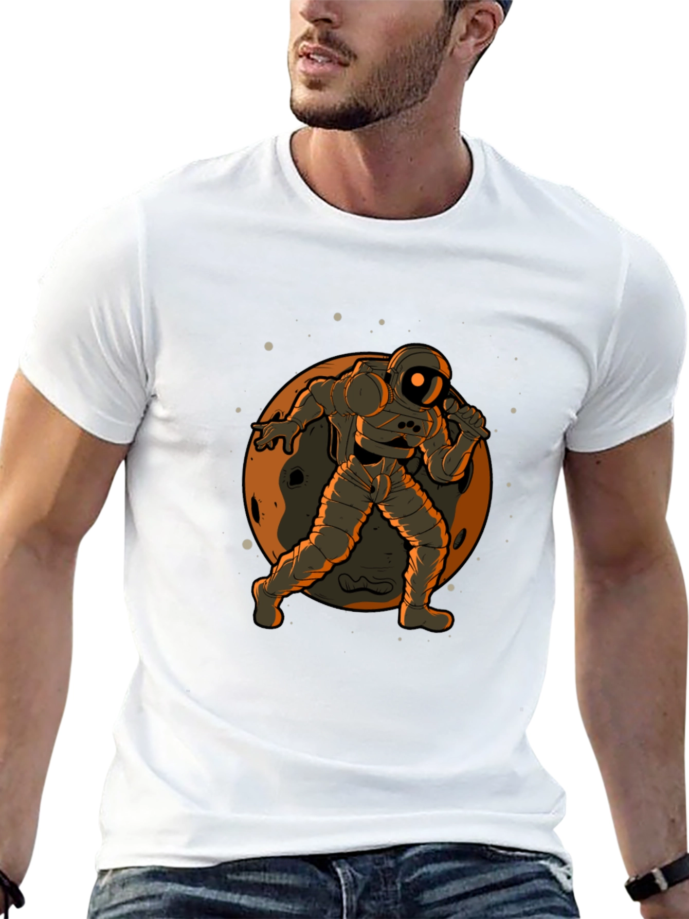 Astronaut on the Moon Graphic Tee - Black