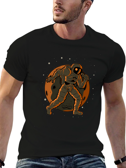 Astronaut on the Moon Graphic Tee - Black